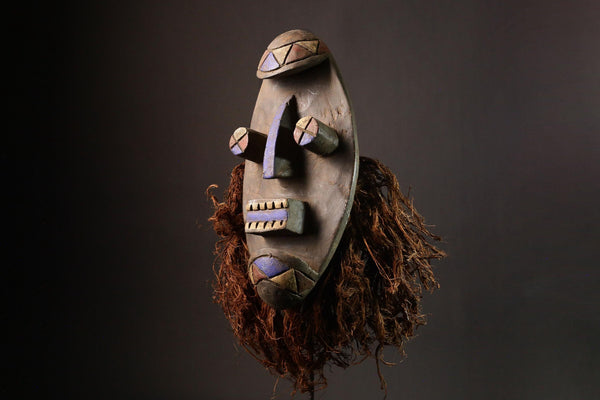 African mask Vintage Grebo Mask Handmade Wall Hanging Unique Primitive Art Home Decor-9401