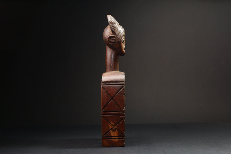 African Authentic Figure Knee Pulley & Konantré Loom - Beautiful Gouro Art from Côte d'Ivoire - Unique Cultural Home Decor- G3147