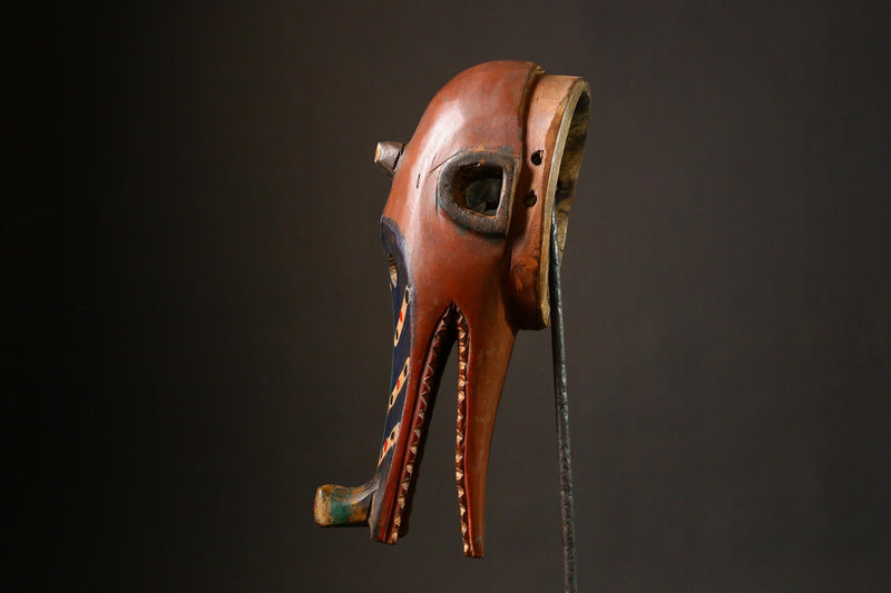 African mask Vintage Large African Senufo Kponiugo Firespitter Helmet Mask 20th Century Tribal Art G3399