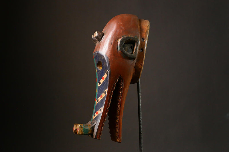 African mask Vintage Large African Senufo Kponiugo Firespitter Helmet Mask 20th Century Tribal Art G3399