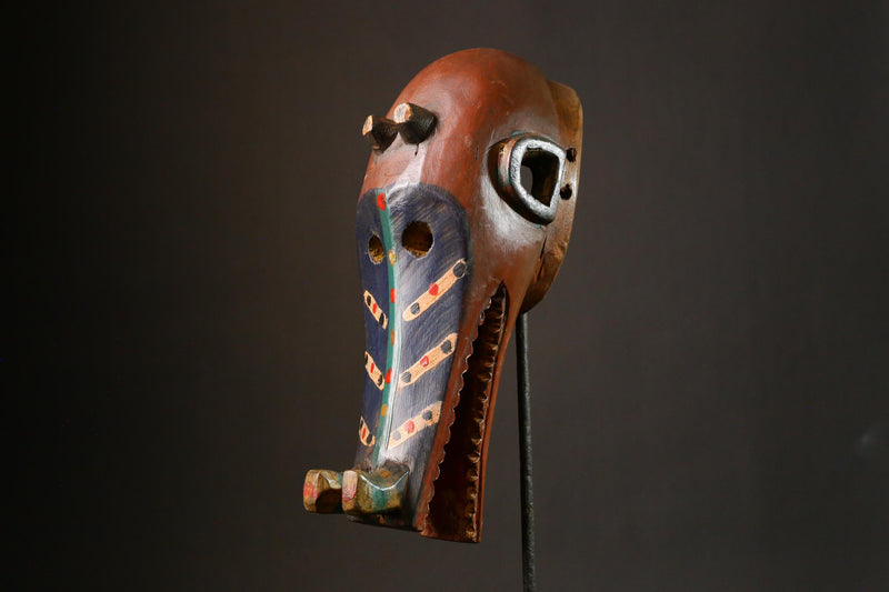 African mask Vintage Large African Senufo Kponiugo Firespitter Helmet Mask 20th Century Tribal Art G3399