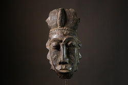 African Guro Mask Handmade Antique Wall Art Tribal Face Decor Unique Home Piece-G3396