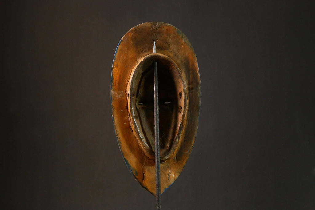 African Mask Handmade Handmade African Teke Eket Moon Mask Tribal Wood Antique Wall Art Unique Decor G3395
