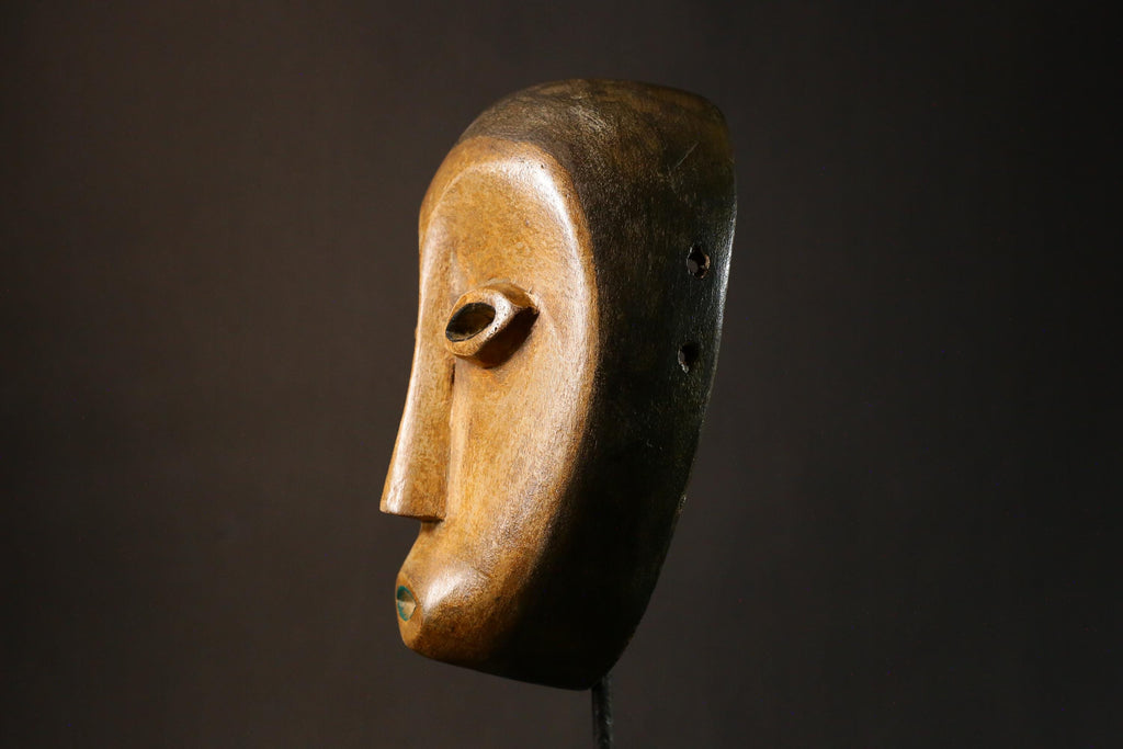 African Mask Limu Face Mask Bwami Society Art from Democratic Republic of Congo Unique Decor G3393