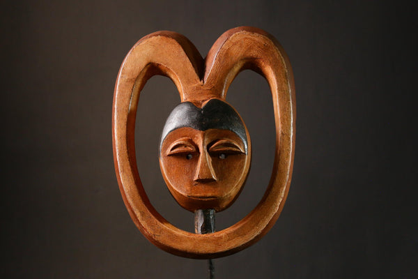 African Mask Handcrafted DAN Vintage Mask Hand Carved Wood from Gabon African Tribal Art Decor - G3389