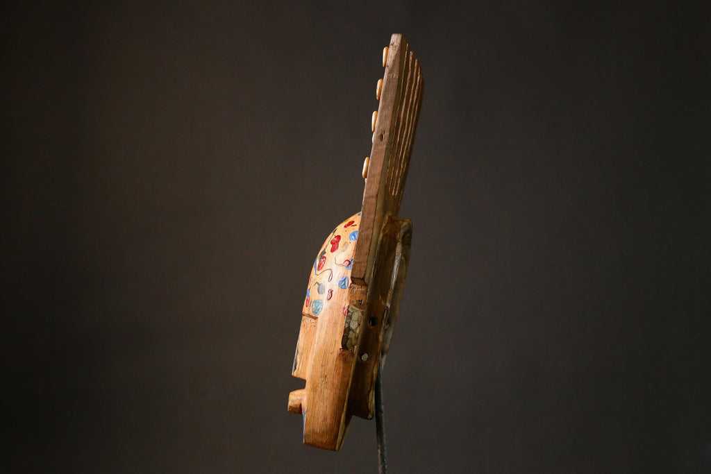 African Mask Hand Carved Wooden Bambara Mask from Mali Unique African Wall Decor Art Piece for Home Collection-G3414