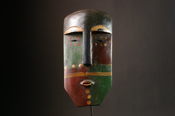 African Mask Authentic Lega Mask African Handcrafted Tribal Art from Congo Unique Wall Decor Cultural Home Display Piece-G3404