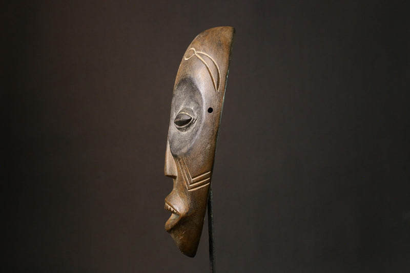 African Hand Carved Igbo Mask Nigerian Tribal Wood Art Authentic African Wall Decor Unique Home Display Piece-G1860