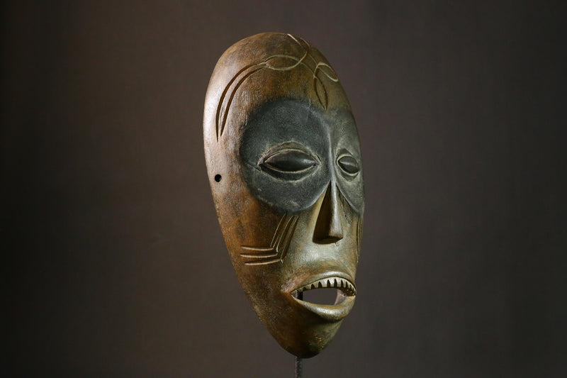 African Hand Carved Igbo Mask Nigerian Tribal Wood Art Authentic African Wall Decor Unique Home Display Piece-G1860