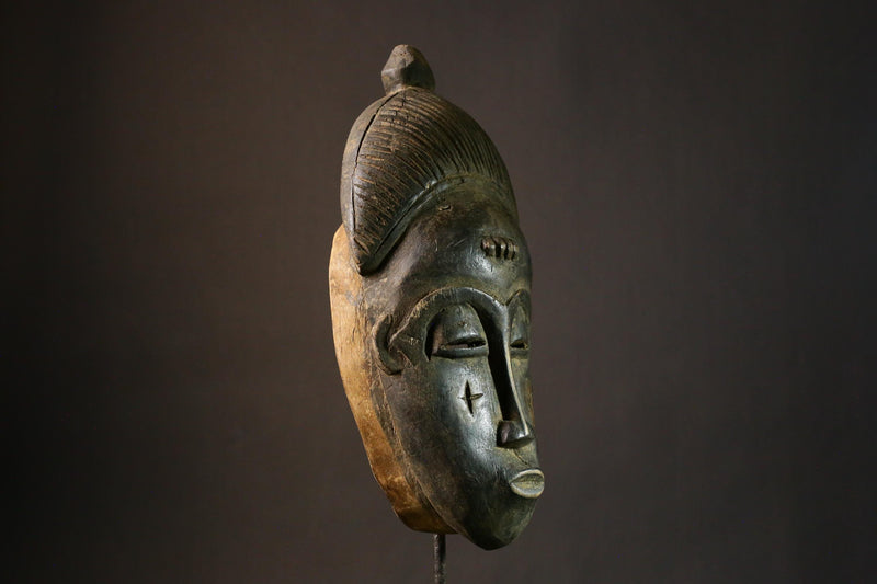 African Masks Hand Carved Guro Mask Tribal Face Wood Art Unique Wall Decor Authentic Cultural Home Display Piece-G1856