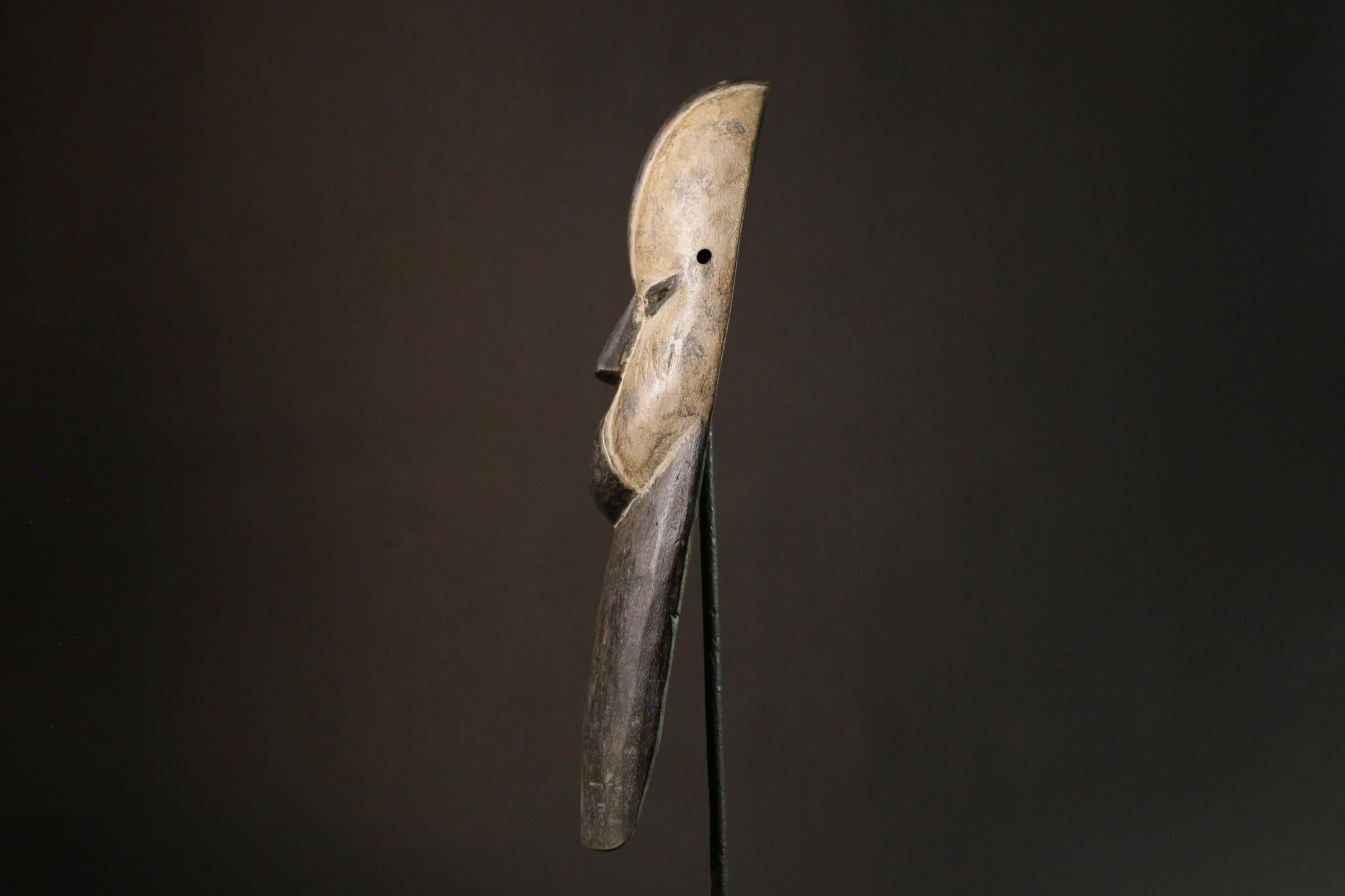 African Hand Carved Igbo Mask African Tribal Wood Art Wall Decor Unique Home Display Authentic Cultural Piece-G1855