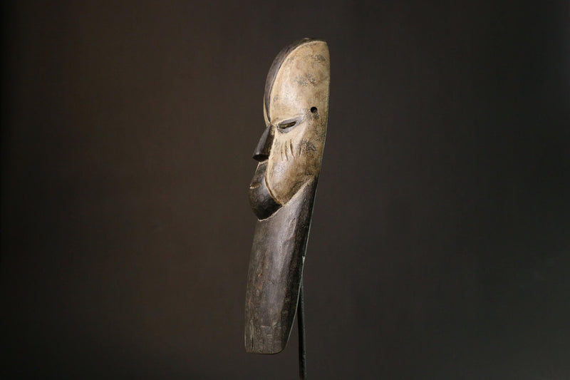 African Hand Carved Igbo Mask African Tribal Wood Art Wall Decor Unique Home Display Authentic Cultural Piece-G1855