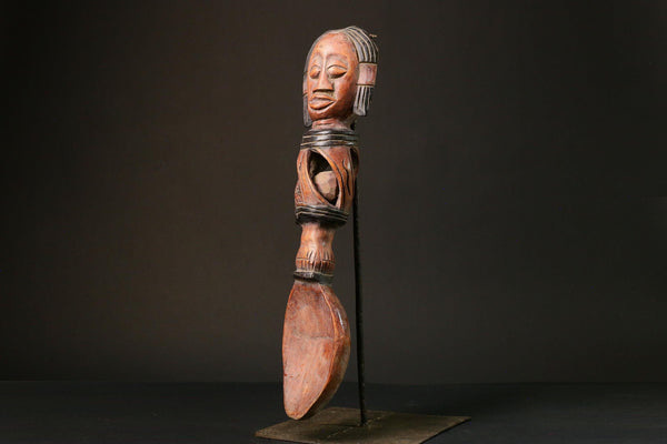 African Rare Fang Ceremonial Spoon - Unique Wooden Art Piece from Gabon - Authentic Ethnic Home Decor Item for Collectors -G3162