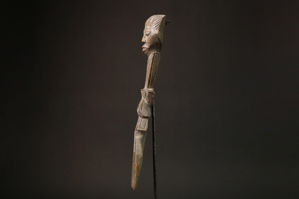 African Rare Luba Kibango Authority Sculpture - Unique Ceremonial Art Piece for Collectors - Authentic African Decor from Congo - G3163