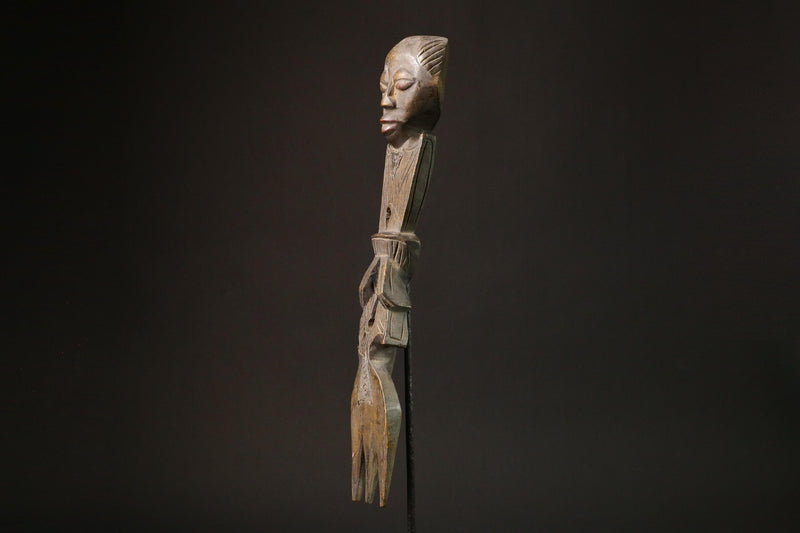 African Rare Luba Kibango Authority Sculpture - Unique Ceremonial Art Piece for Collectors - Authentic African Decor from Congo - G3163