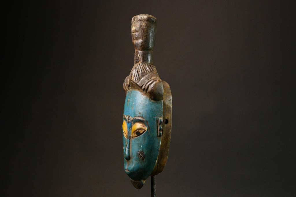African Authentic Guro Baule Hand-Carved Wooden Tribal Art Face Mask - Unique  Decor - Stunning Wall Piece for Cultural Home Accents - 9211