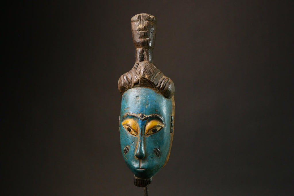 African Authentic Guro Baule Hand-Carved Wooden Tribal Art Face Mask - Unique  Decor - Stunning Wall Piece for Cultural Home Accents - 9211