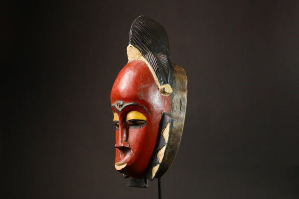 Authentic African Guro Mask Vintage Wooden Wall Decor Unique Tribal Art Piece Perfect for Home Decor and Ethnic Art Collectors-7937