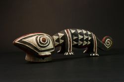 African Authentic Hand Carved Bobo Chameleon Mask Unique Tribal Wooden Wall Art Perfect for Home Decor Collectors and Cultural-G1566