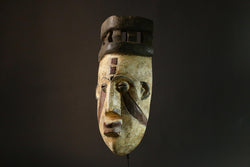 African Tribal Mask Nigerian Igbo Maiden Spirit Mask Hand Carved Tribal Wood Art Unique Cultural Decor Piece for Display-6529