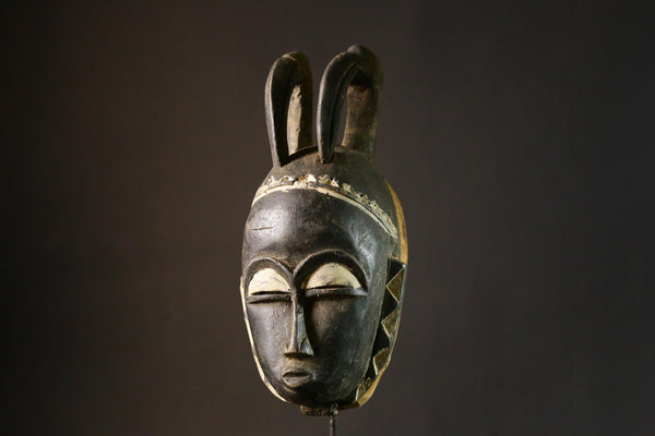 African mask Vintage Baule Mask Tribal Face Wall Art Antique Decor Unique Collectible Piece for Home Display- G1834