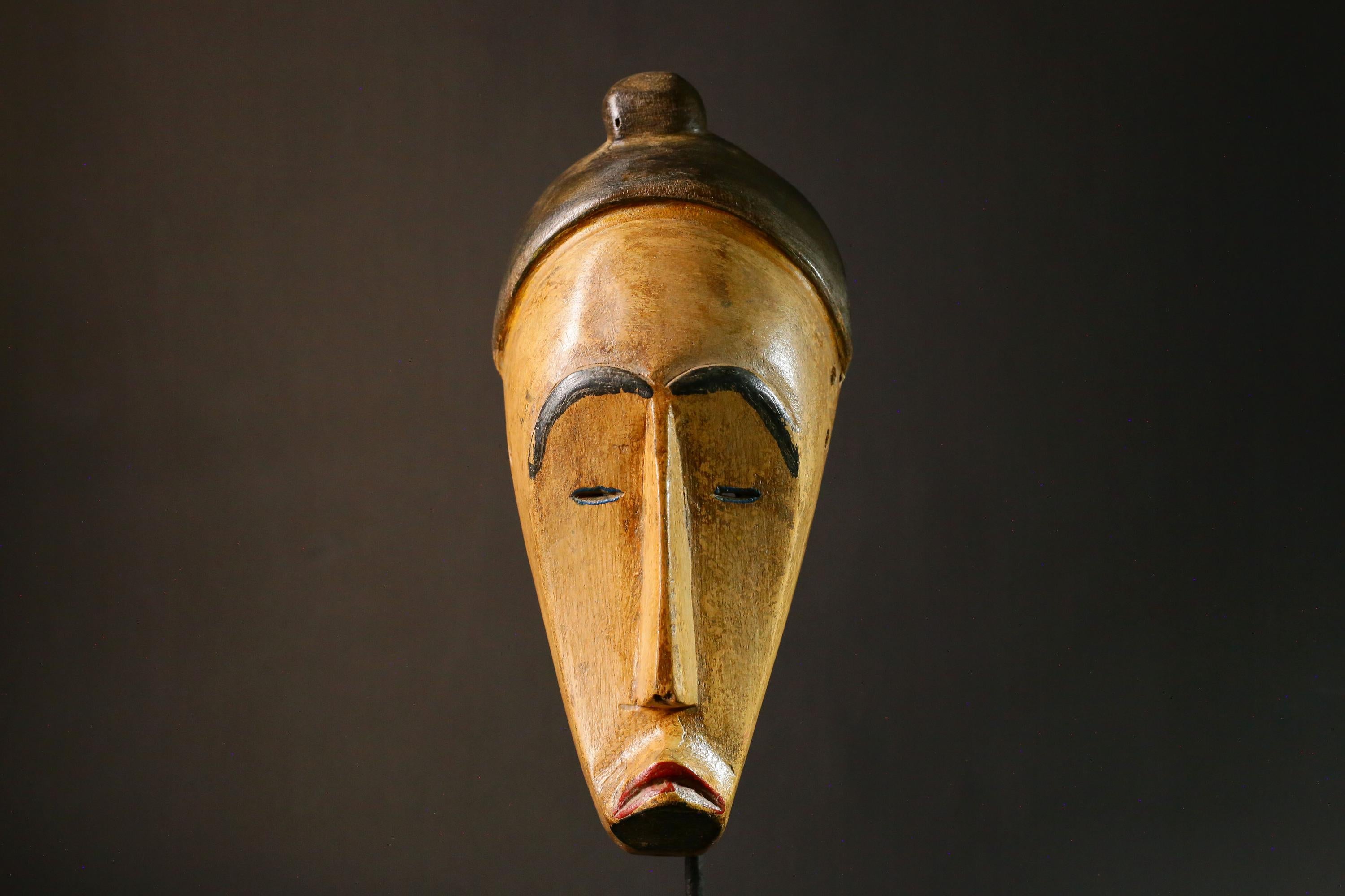 African mask Large Fang Ceremonial Mask Tribal Art Unique Wall Decor Collectible Cultural Display Piece for Home -G3429