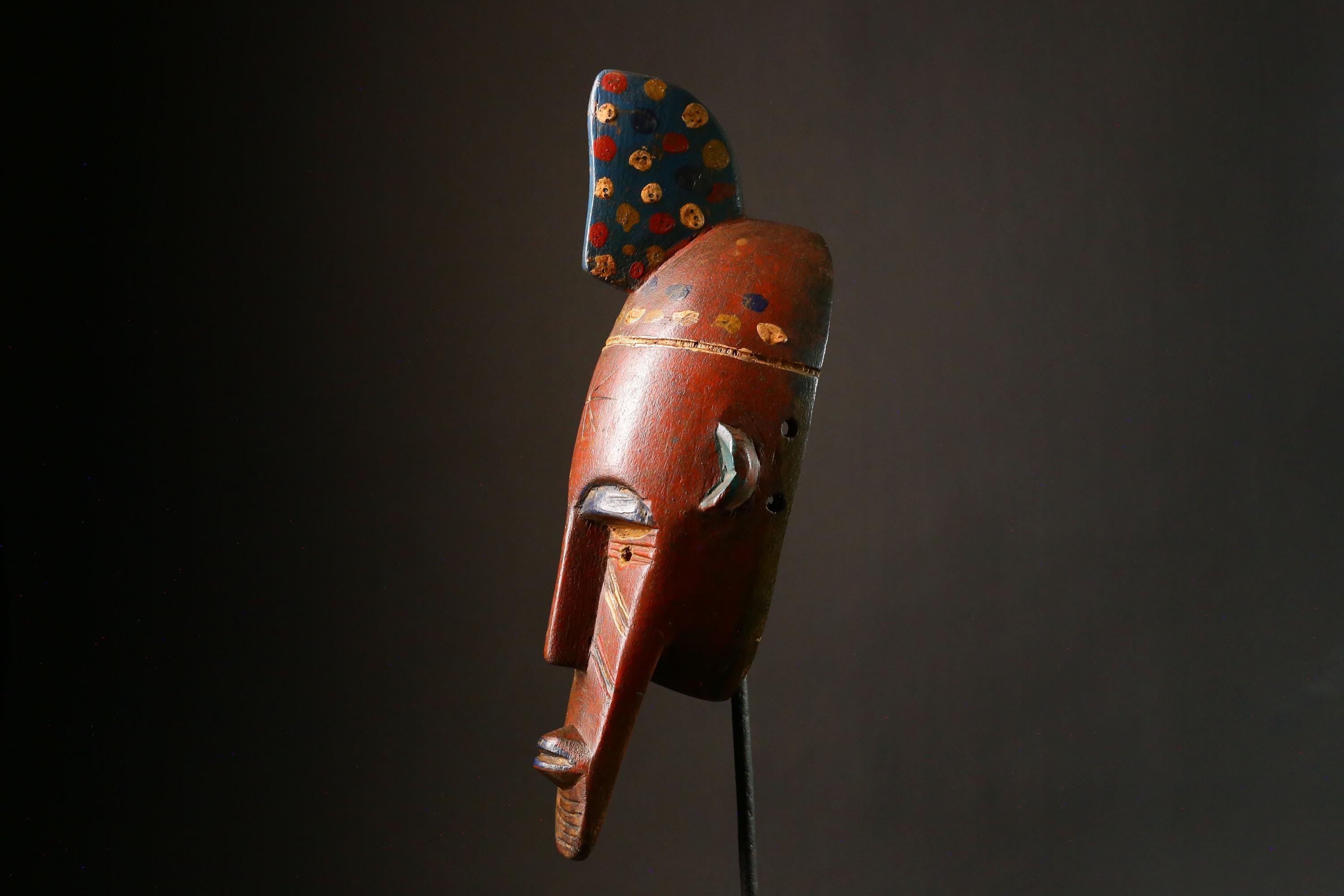 African Mask Antique Bambara Mask of Kore Tribal Art from Mali Unique Collectible Cultural Decor Piece for Home Display-G3425