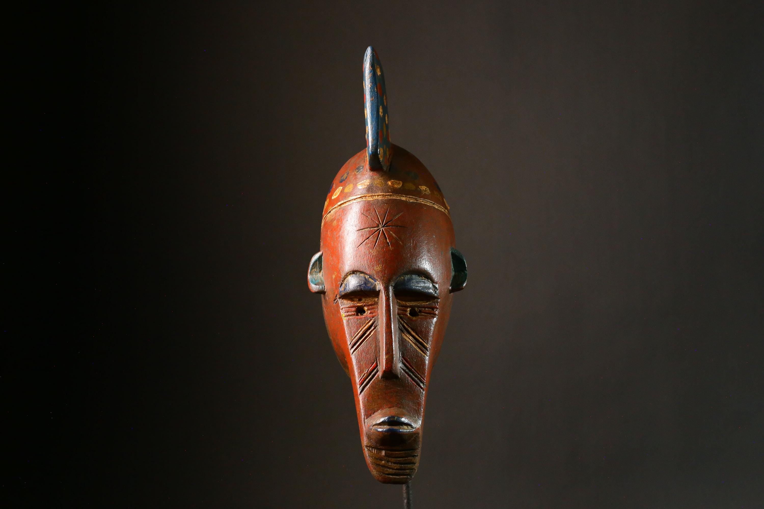 African Mask Antique Bambara Mask of Kore Tribal Art from Mali Unique Collectible Cultural Decor Piece for Home Display-G3425