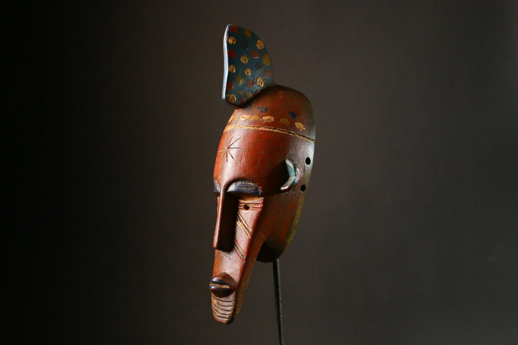 African Mask Antique Bambara Mask of Kore Tribal Art from Mali Unique Collectible Cultural Decor Piece for Home Display-G3425