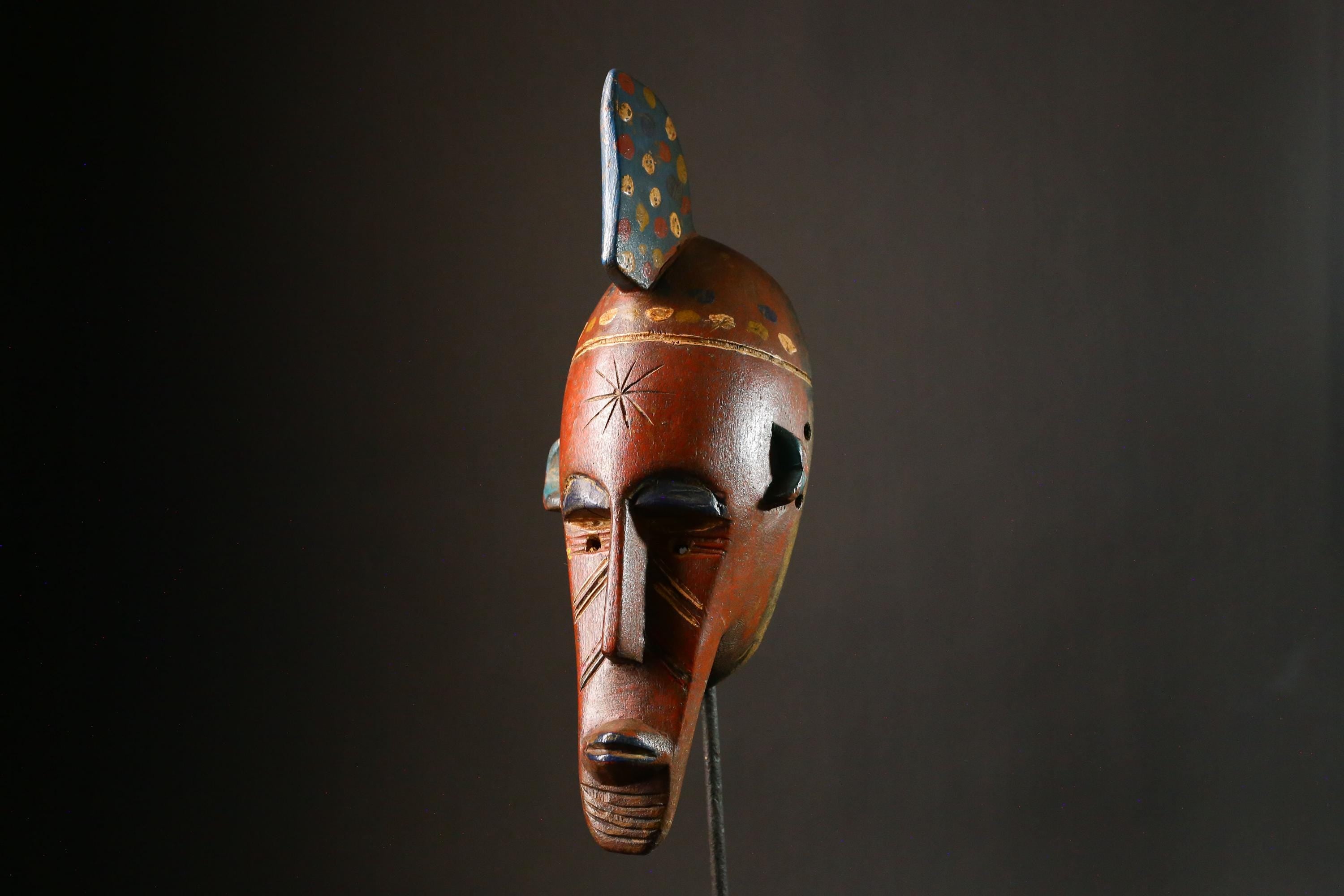 African Mask Antique Bambara Mask of Kore Tribal Art from Mali Unique Collectible Cultural Decor Piece for Home Display-G3425