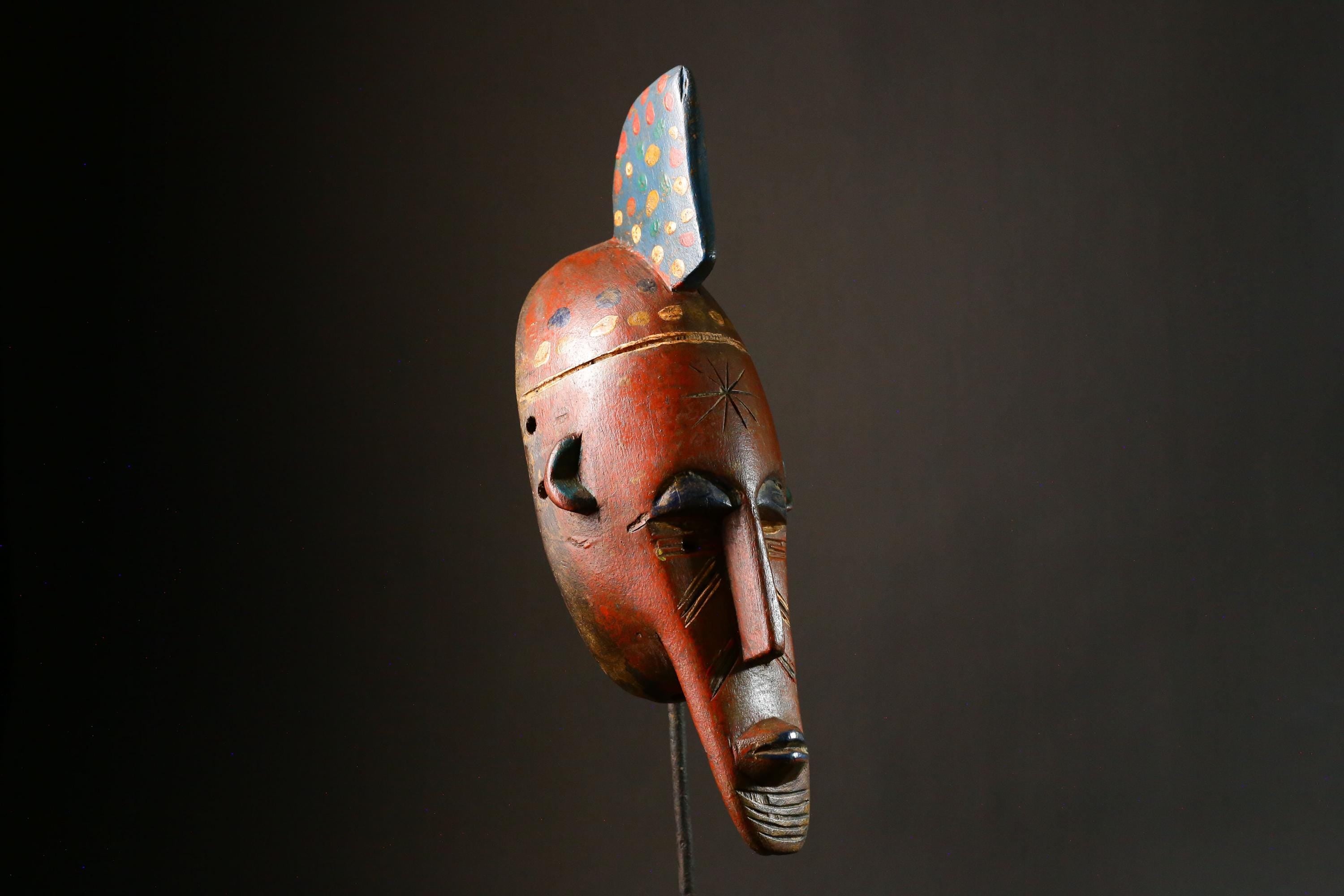 African Mask Antique Bambara Mask of Kore Tribal Art from Mali Unique Collectible Cultural Decor Piece for Home Display-G3425