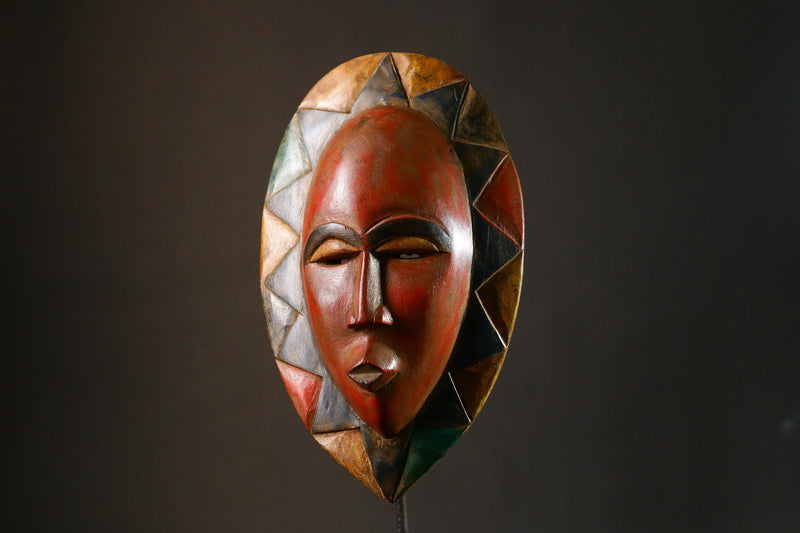 African Mask Antique Baule Mask Tribal Art Unique Wall Decor Collectible Cultural Home Display Piece for Gallery-G3423