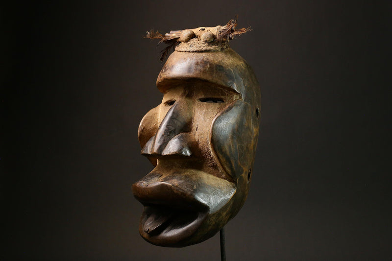 African Hand Carved Dan Passport Mask from Liberia Authentic Tribal Wood Art Unique Decor for Collectors Cultural Handmade Sculpture-G1604