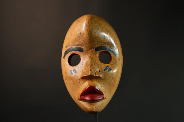 African Mask Handcrafted Solid Wood African Dan Maou Mask Vintage Tribal Art Home Decor G3445