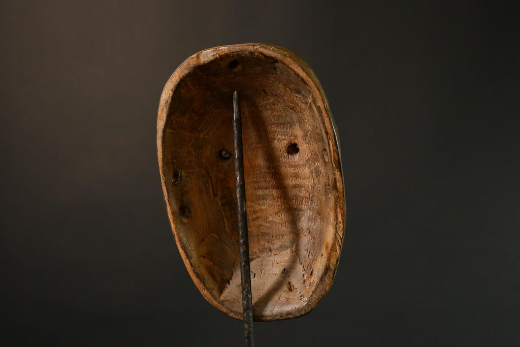 African mask Antique Handcrafted Unique Dance Mask with Tubular Eyes Relief Wooden Tribal Art Decorative Decor G3442