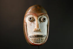 African mask Antique Handcrafted Unique Dance Mask with Tubular Eyes Relief Wooden Tribal Art Decorative Decor G3442