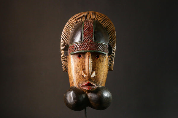 African mask Vintage Antique Tribal Baule Wood Masks Primitive Hanging Art Collectibles Decor G3430