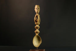 African Tribal Hand Carved African Songye Tribal Ritual Spoon Collectible Art Home Decor 9355