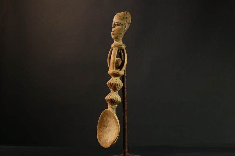 African Tribal Hand Carved African Songye Tribal Ritual Spoon Collectible Art Home Decor 9355