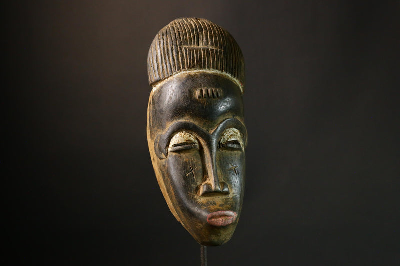 African Home Décor Guro Wooden Mask, Hand Carved Wall Décor, Authentic Tribal Art, Cultural Collectible, Unique Home Decor - G1871