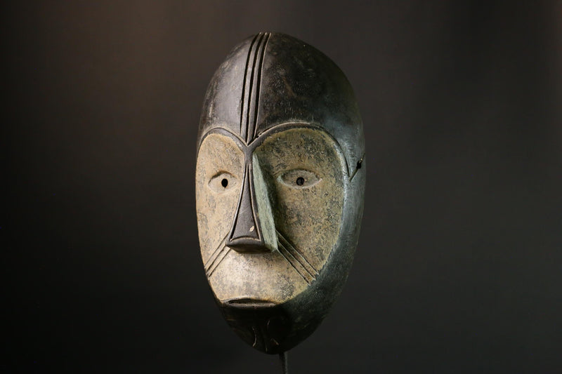 African Masks Lega  Tribal Wood Mask, Handcrafted Primitive Art, Authentic Home Décor, Cultural Collectible Statue - G1872