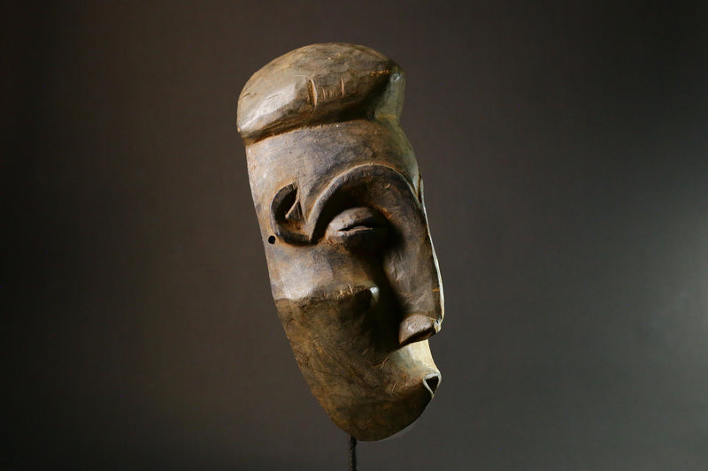 African Tribal Mask Igbo African Tribal Mask, Hand Carved Female Face, Unique Wooden Art Collectible - 6533