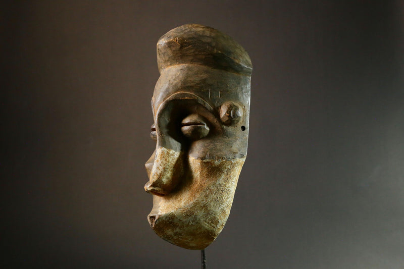 African Tribal Mask Igbo African Tribal Mask, Hand Carved Female Face, Unique Wooden Art Collectible - 6533