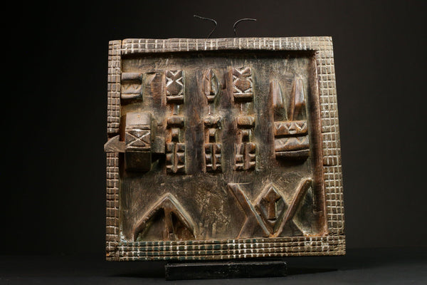 African Vintage wood door, Wall art Dogon African Wood Granary Door -G3203