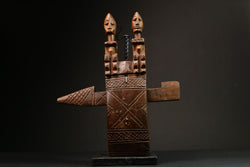 African Handcrafted Wood Arte Africana Dogon Mali Barn Door Lock Figurine-G3202