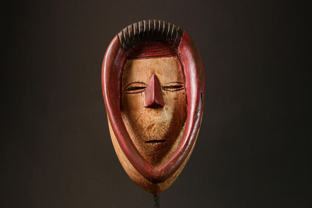 Baule Tribe Handcrafted Wooden Mask Unique Wall Hanging Decor for Home Art African Collectible Piece G3197