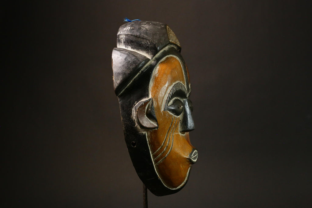 African Mask African Hand Carved Igbo Tribal Wood Mask Antique Wall Hanging Art Decor-G1610