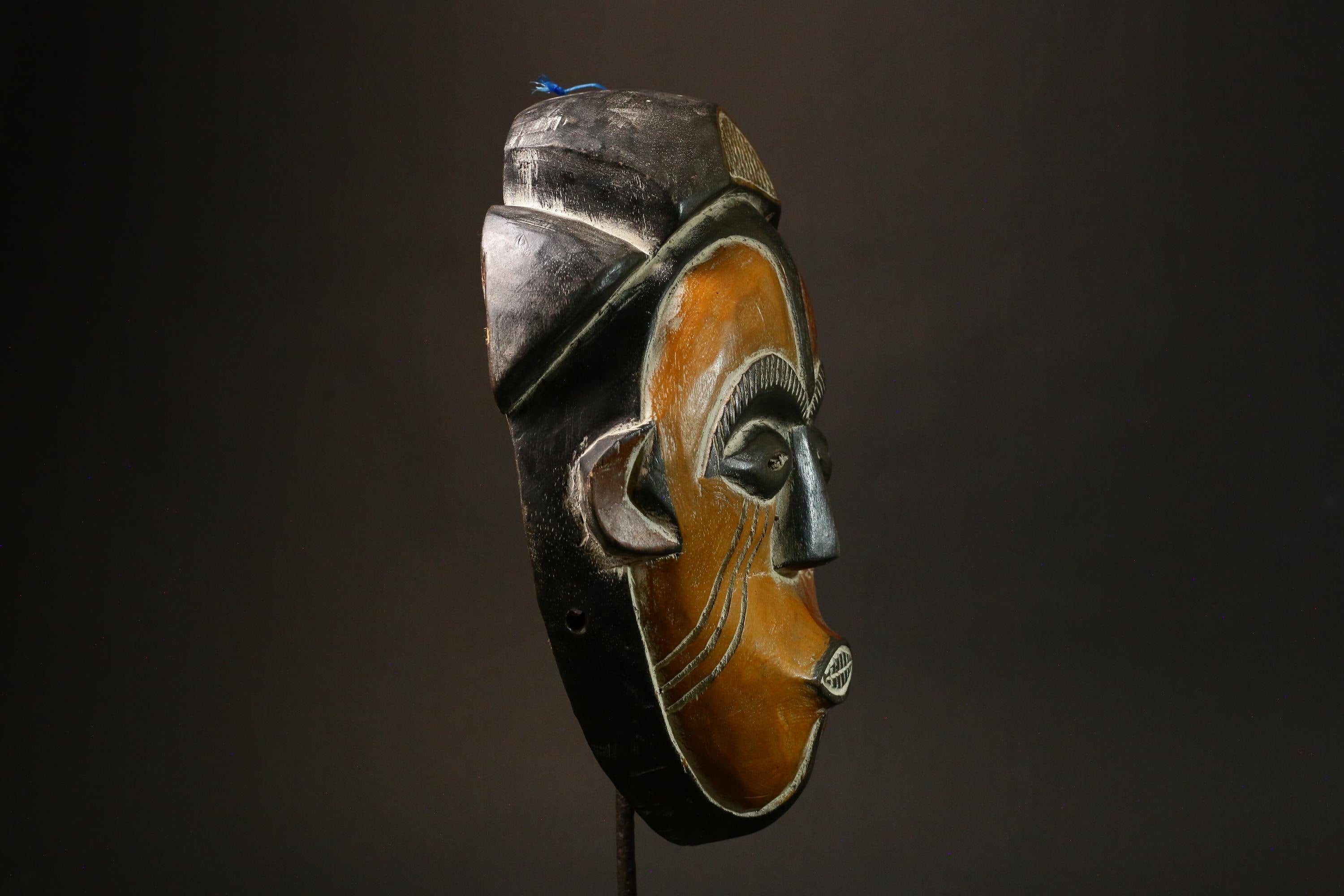 African Mask African Hand Carved Igbo Tribal Wood Mask Antique Wall Hanging Art Decor-G1610