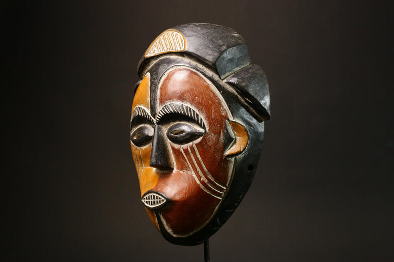 African Mask African Hand Carved Igbo Tribal Wood Mask Antique Wall Hanging Art Decor-G1610