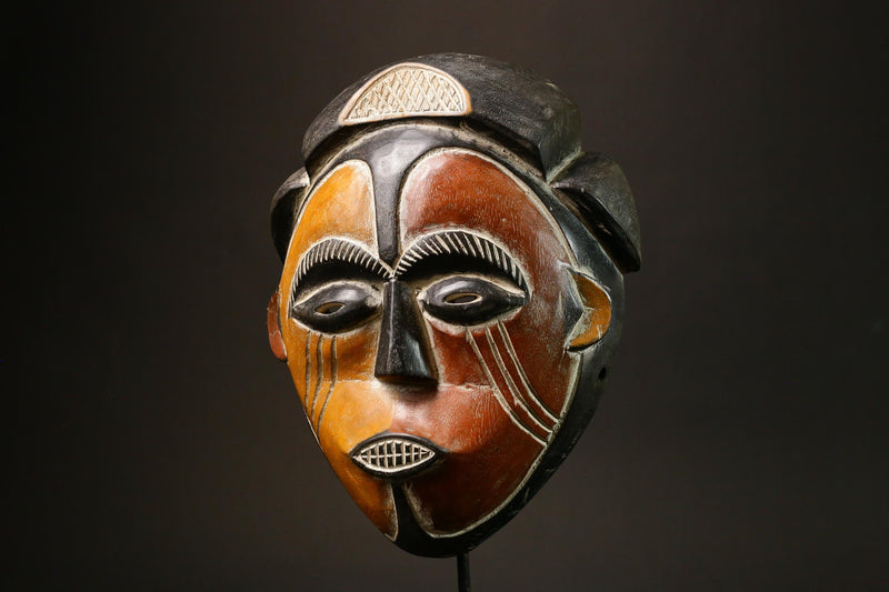 African Mask African Hand Carved Igbo Tribal Wood Mask Antique Wall Hanging Art Decor-G1610